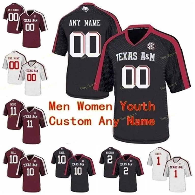 Sj Custom Texas AM Aggies College Football Jersey 20 James White 25 Kendall Bussey 28 Isaiah Spiller 3 Christian Kirk Women Youth Stitched