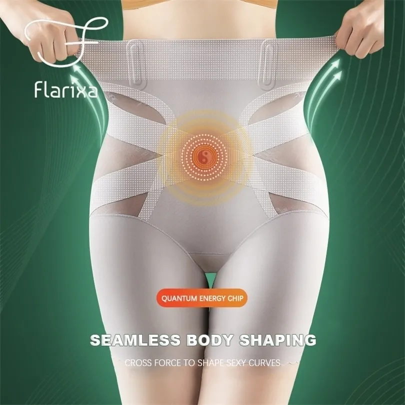 Frauen Shapers Taille Bauch Flarixa Frauen Shapewear Trainer Hohe Körper Shorts Eis Seide Atmungsaktive Abnehmen Unterwäsche Skims Boxer 220923