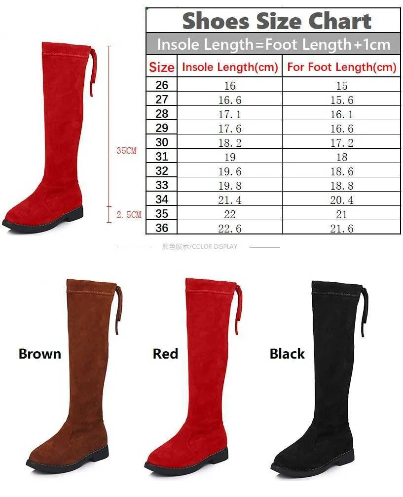 New 2021 Girls Knee High Princess Girls Winter Boots Fashionable Autumn Winter Footwear In Black Red And Brown Tall And Comfortable For Children T220925 From Babiq03 12.09 DHgate.Com
