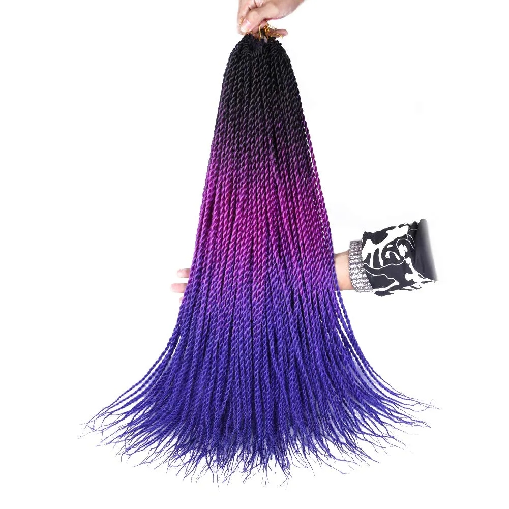 24 pollici Senegalese Twist Crochet Trecce Capelli Sottili Senegal Twist Per Le Donne Ombre Intrecciare I Capelli Estensioni Sintetiche 30 Supporti / Confezione LS23B