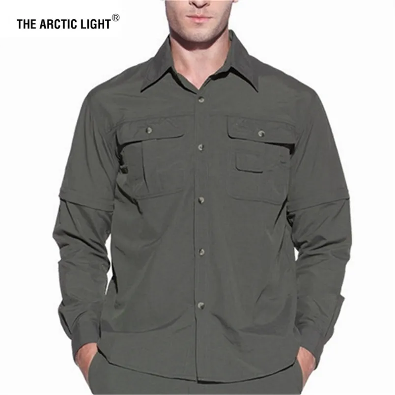 Chemises d'extérieur THE ARCTIC LIGHT Hommes D'été À Séchage Rapide Chemise De Randonnée Amovible Armée Pêche Chasse Respirant Escalade Mâle 220923