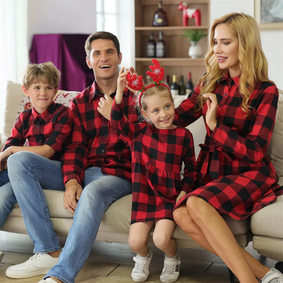 Matching plaid 2025 family outfits