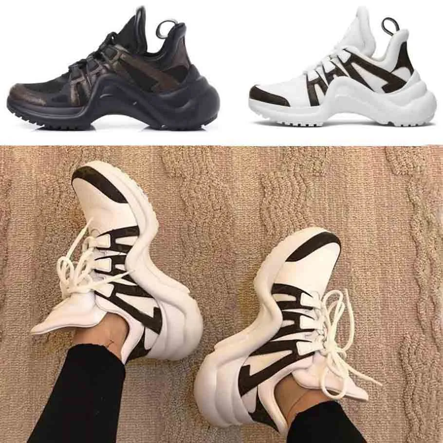 Femmes de créateurs de luxe Dress Boot Chaussures décontractées toile et maille noire Archlight Sneakers Low-top Sports Runner Mono Trainers 35-42 avec boîte