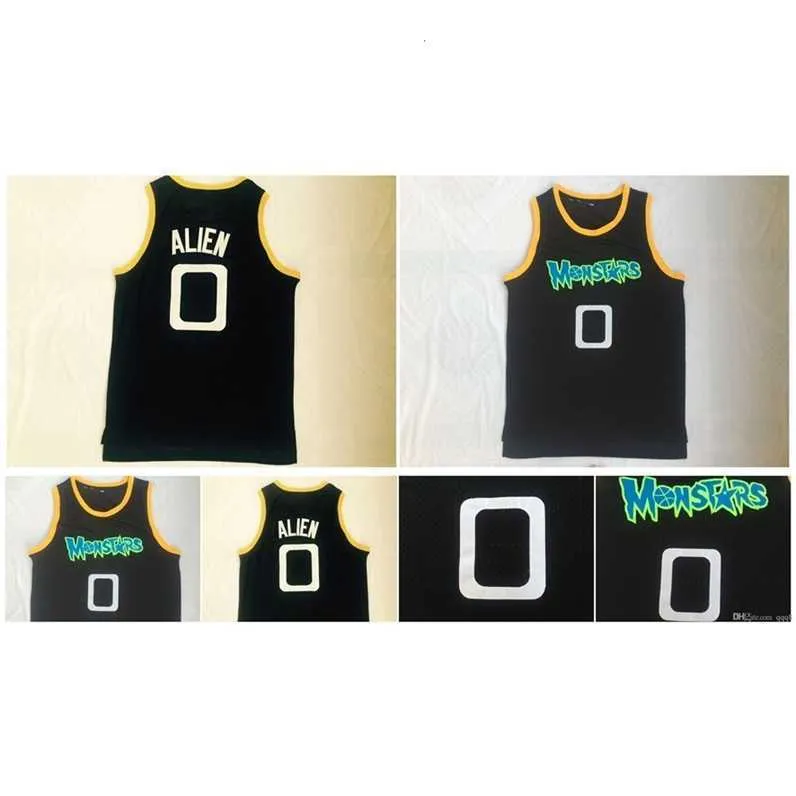 UF Top Quality 1 Herr Space Jam Alien Monstars Tune Squad Basketball Jerseys Moive Black Alien Stitched Shirts S-XXL