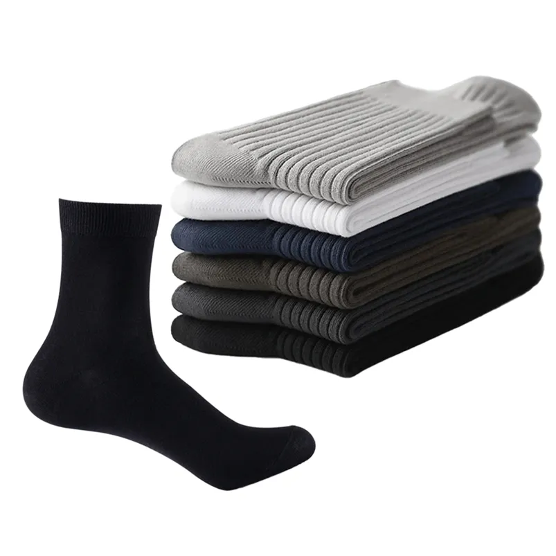 Men's Socks 8 PairsSet Men Crew Socks Cotton 8 Pure Colors Black White Brown Blue Grey Stretchy Cuff Soft Comfortable Casual Man Sock 220923