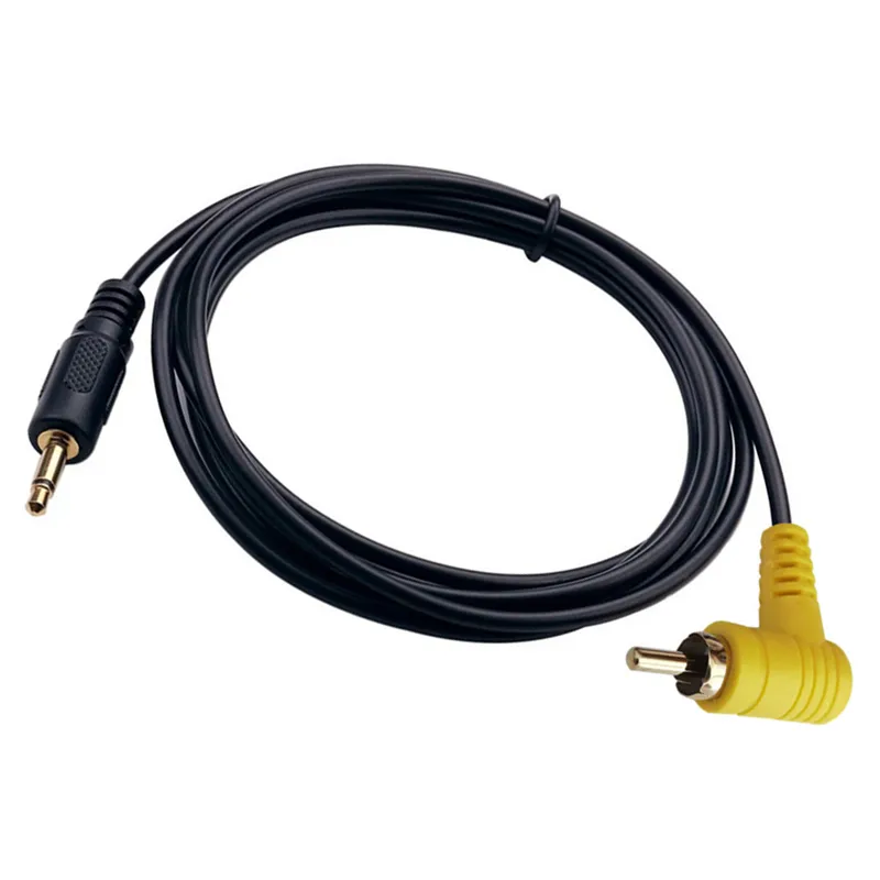 Cabos de áudio Golden banhado 3,5 mm 1/8 polegada Mono-Male Plug a 90 graus RCA Male Jack Audio Cable cabo 1.8m/1pcs