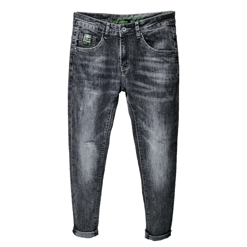 Męskie dżinsy szczupłe męskie chude szary jasnoniebieski odcinek Spring Spring Casual Denim Spods Mens Odzież Marka Męskie spodnie 220923