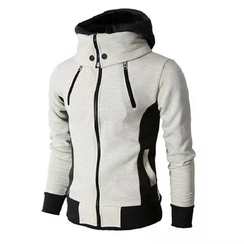 Men's Hoodies Sweatshirts Zipper Men Jackets Autumn Winter Casual Fleece Coats Bomber Jacket Scarf Collar Fashion Hooded Male Outwear Slim Fit Hoody 220924