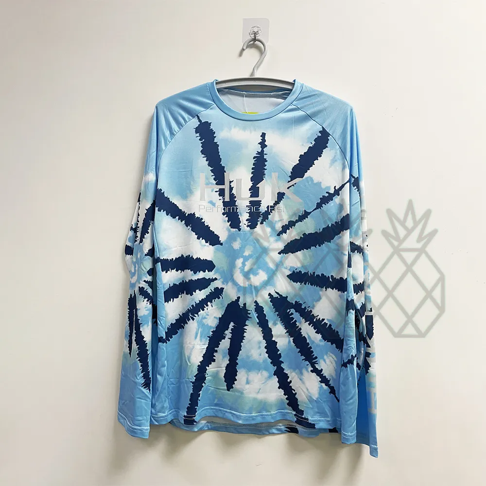 Hukフィッシングシャツ：メンズロングスリーブの屋外Tシャツ