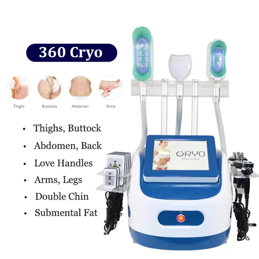 Máquina de emagrecimento 360 ° Crio de gordura de gordura Vacuum Criolipolisis Perda de peso Crioterapia congelamentos Double Chin Remoção