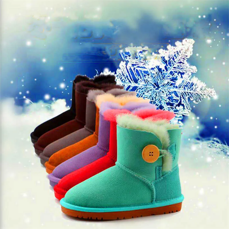 Сапоги Kids Snow Boot Leather Chelsea Boots Водонепроницаемые детские кроссовки черные малыш