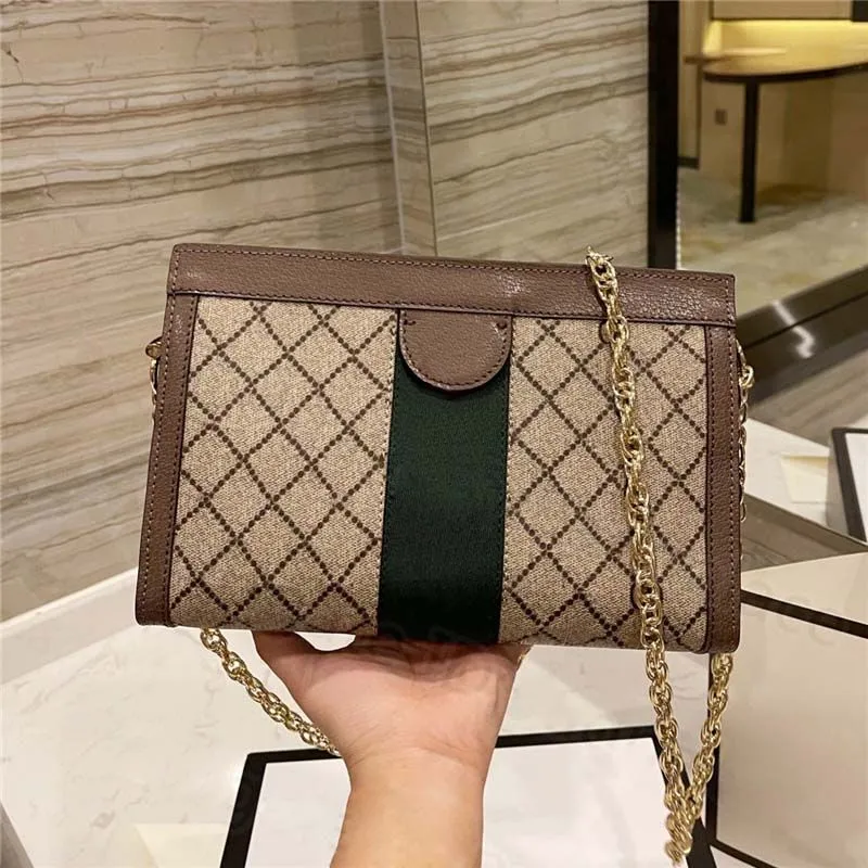 Luxurys Ontwerpers Schoudertassen 25CM Keten Handtas Messenger Dames Totes Mode Vintage Handtassen Gedrukt Flap Crossbody Clutch Portemonnee Cross body 1059