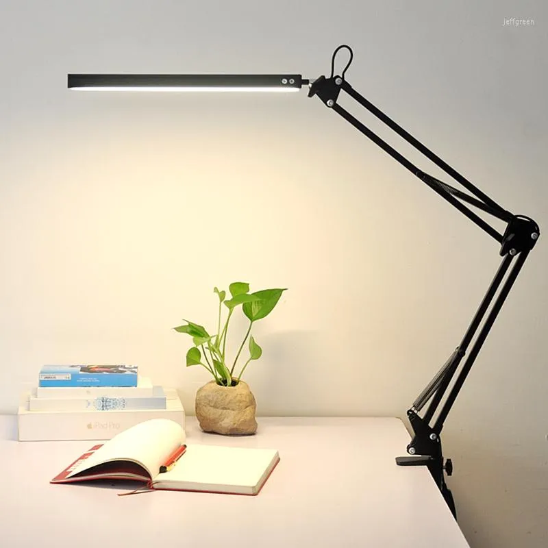 Lampes de table Creative USB LED Lampe de Bureau Avec Clip Alumnium Fer Art Oeil Soin Lecture Lumière Étude Pliable Rotatif Décor À La Maison