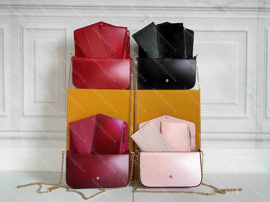 3 ПК/Дизайнеры сет -дизайнеры женщин на плечах сумки роскошные сумочки коричневый цветок высококачественный ремешок для цепи мессенджер