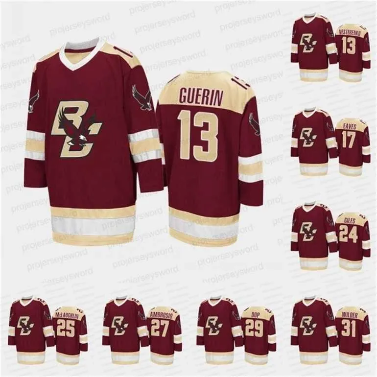 Maillot de hockey universitaire Gla Mit 2021-22 Drew Helleson Brian Boyle Jack St.Ivany Johnny Gaudreau Joe Mullen Noah Hanifin Cam Atkinson Patrick Giles