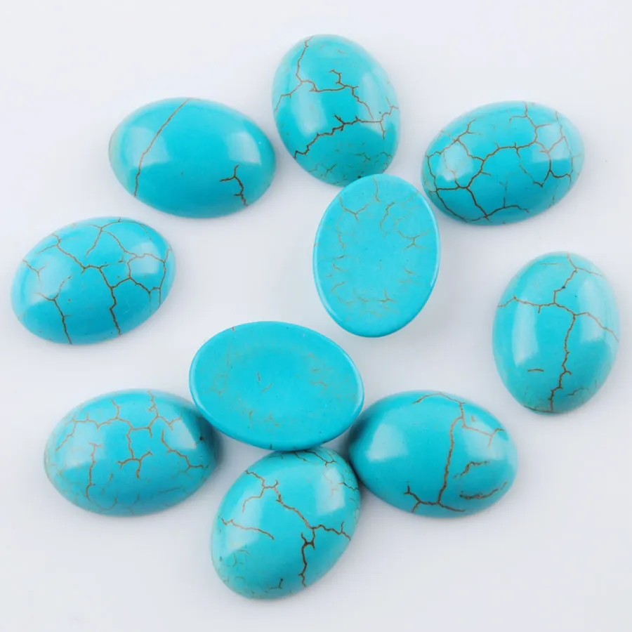 Turquoises Stone Logo Gemtones planos costas oval Cabochon 12x16x5mm CAB sem jóias de perfuração Fazendo jóias U3236