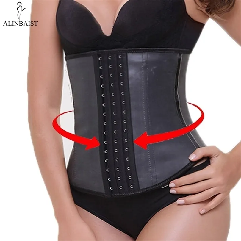 Women's Shapers Waist Tummy 9 Steel Bone Latex Trainer Shapewear Slimming Belt Cincher Body Girdle Workout Control Corset 220923