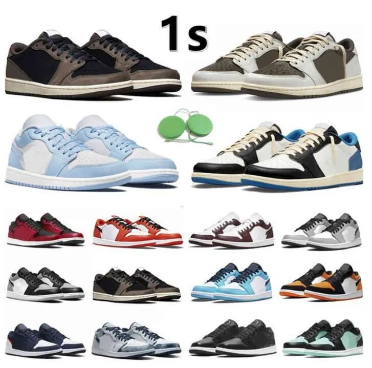 2022 Mens 1 low Running Shoes University Red Black Cyber Jumpman lows Travis UNC Blue 1s Cactus Jack Bred Toe Woman Sports Sneakers Classic Basketball shoe