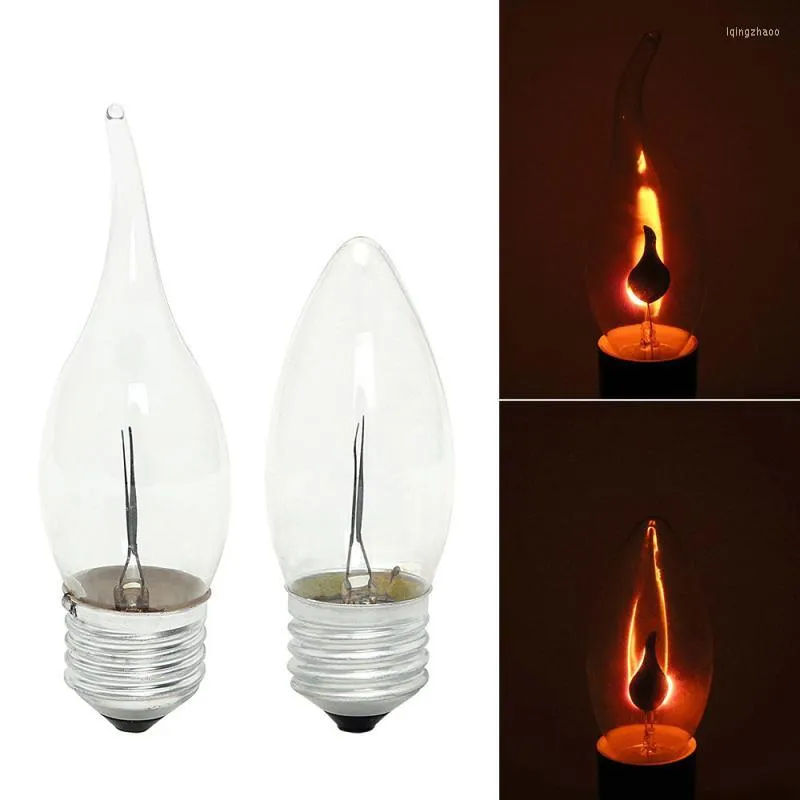 Vintage Edison LED Kerze Glühbirne E14 E27 Flammeneffekt 3W AC220V Home für Dekor Ampulle