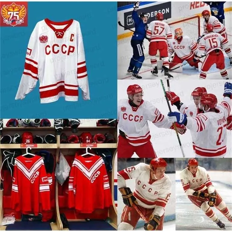 GLA MIT 2021 Rysk Ice Hockey 75th Jersey Yaroslav Askarov Eric O'Dell Vladislav Gavrikov Alexander Ovechkin 57 Nikishin 15 Karnaukhov Custom