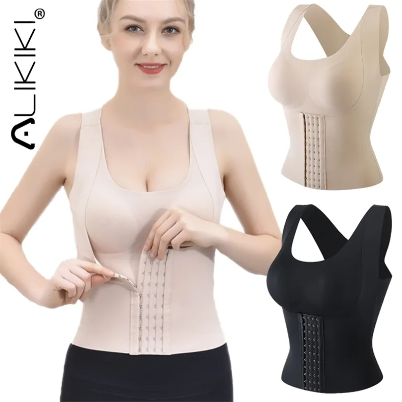 Donna Shaper Vita Pancia Donna Shapewear Imbottito Controllo Canotta Corsetto Dimagrante Canotta Guaina Corpo Reggiseno Postura Correttore 220923