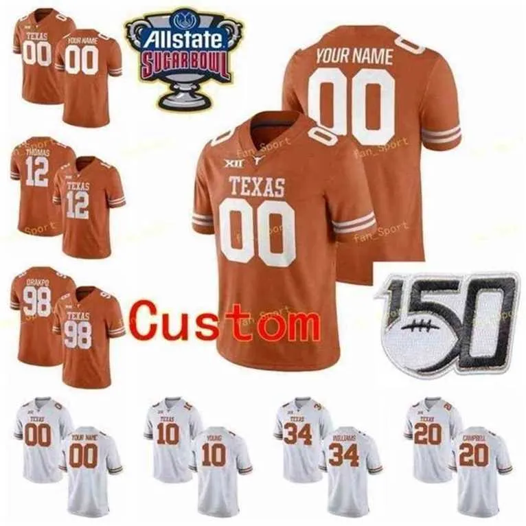 Sj NCAA College Jerseys Texas Longhorns 49 Ta'Quon Graham 6 Devin Duvernay 6 Juwan Mitchell 6 Quandre Diggs Custom Football Stitched