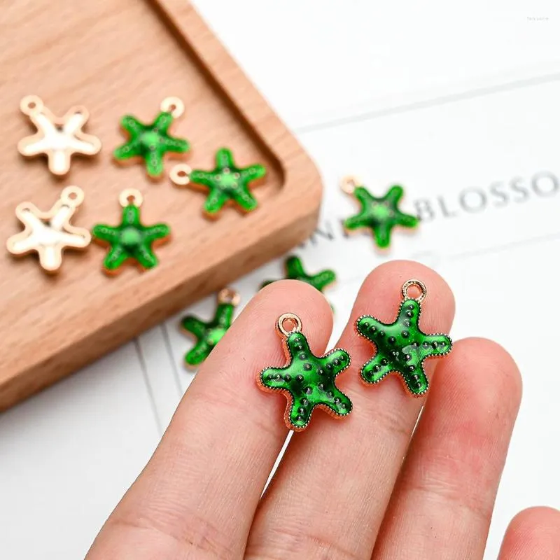 Beads 10/20/30pcs Multicolor Starfish Charms Alloy Enamel Earring Pendant Charm Drop Oil Jewelry Finding For Making Bracelet Keychain