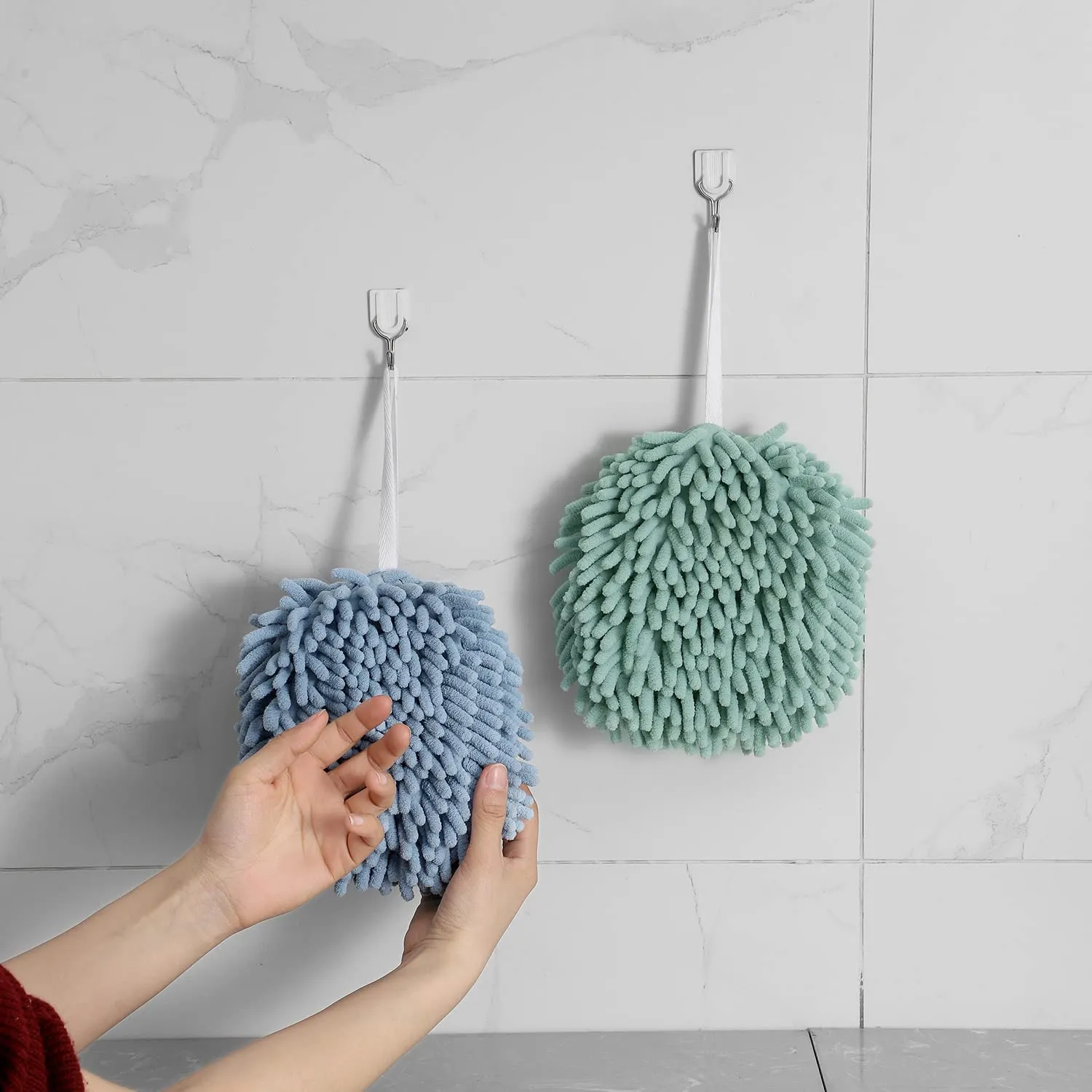 Soft Chenille Ball Hand Towel Strong Absorbent Quick Dry Hand Towels for Bathroom Kitchen 1223151