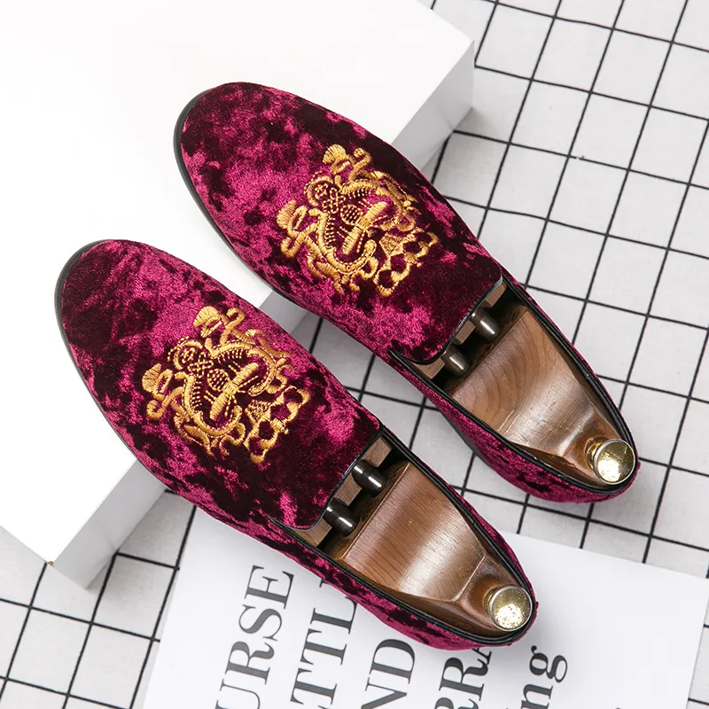 burgundy and gold dress shoes men Handmade Mens Fashion Burgundy Tassels Shoes Loafer, Mens Leather Moccasins US 7.5 / Burgundy / D main image 1