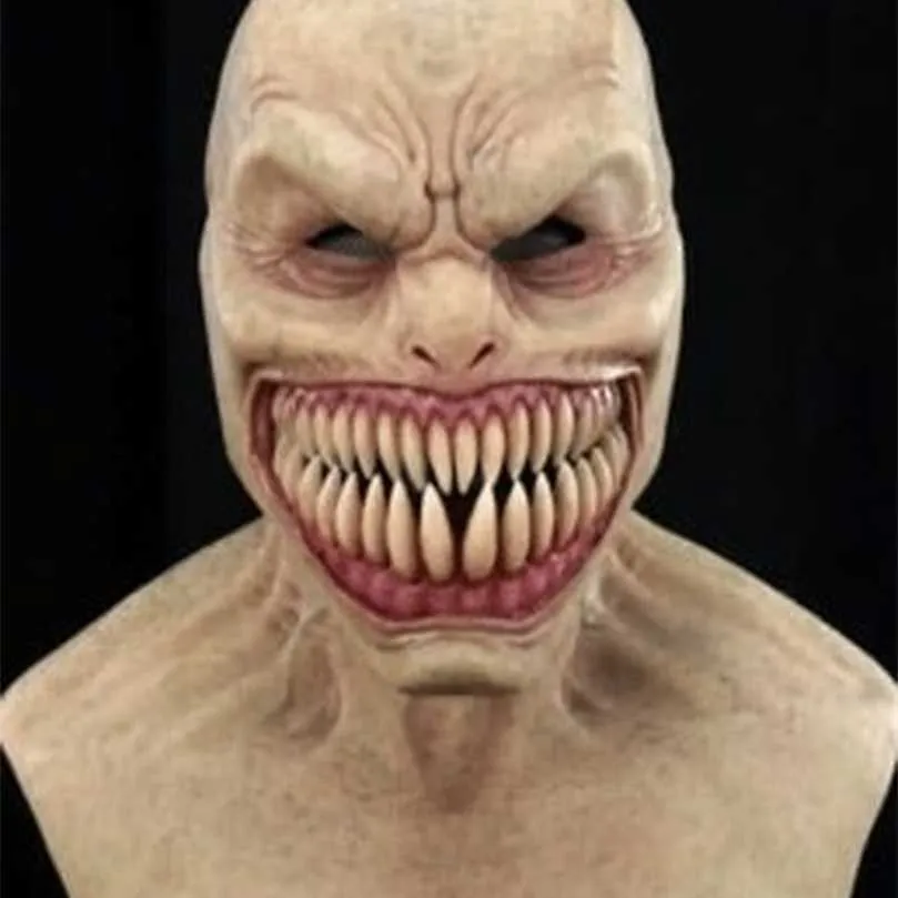 أقنعة الحفلات هالوين رعب رأس اللاتكس مهرج قناع الشيطان الوجه تغطية الإرهاب زاحف Gagtooth Demon Halloween Mask Cosplay Props 220926