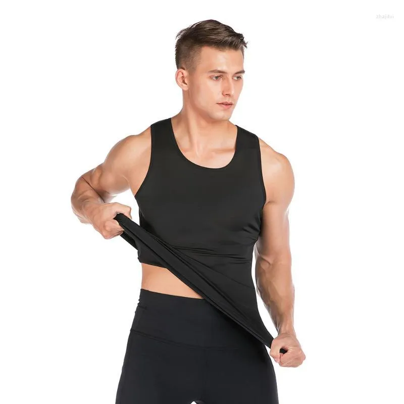メンズボディシェイパーメンズ圧縮シャツ腹部アンダーシャツ損失ウェイトトレーニングマンベストスリミングシェーパートレーニング男性タンク