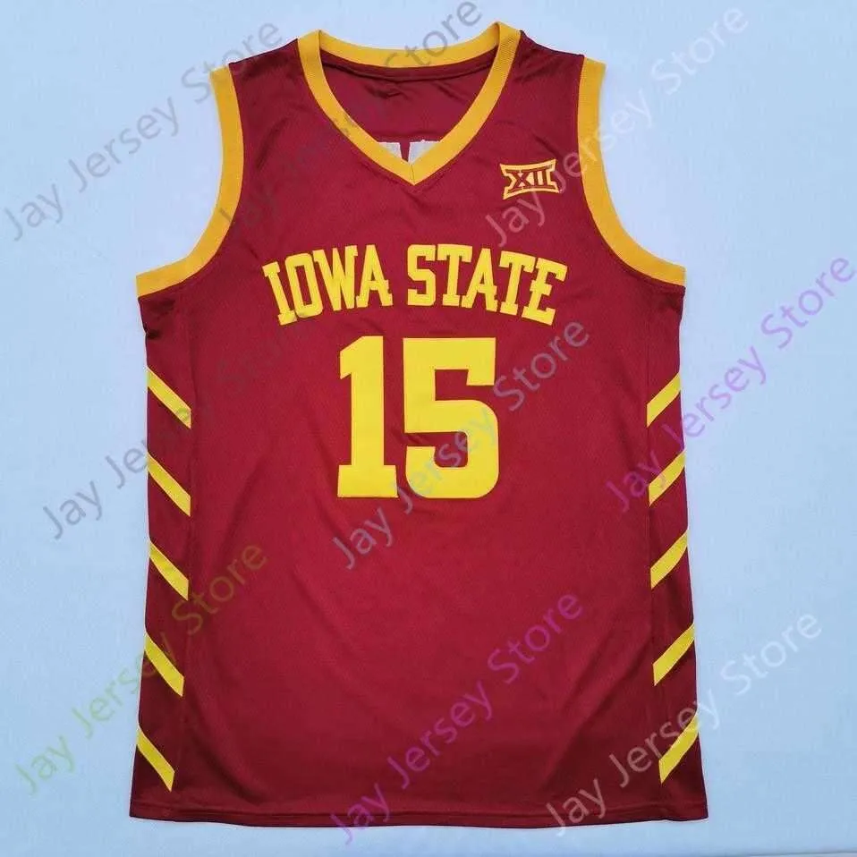 2020 New NCAA Iowa State Cyclones Jerseys 15 Davis College Basketball Jersey Red Size Youth Adult All Stitched