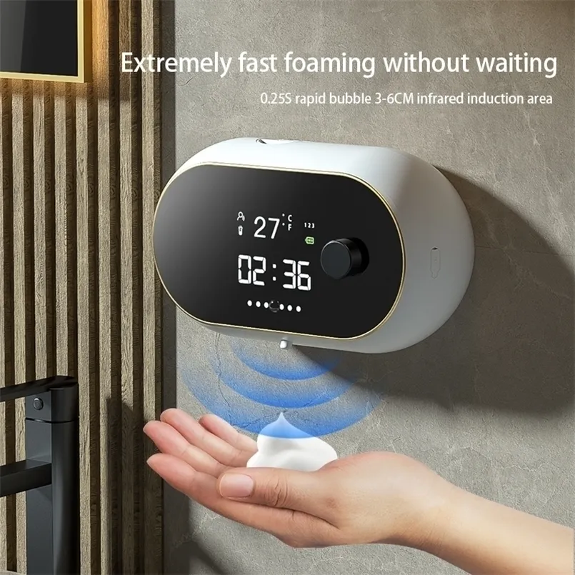 Vloeibare zeep dispenser aanraakloze wandgemonteerde automatische USB -schuimmachine infrarood sensor elektrische handwasser 220924
