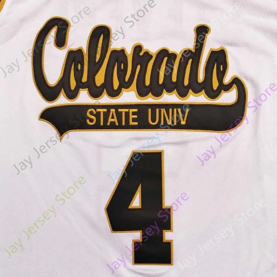 2020 New NCAA Colorado State Jerseys 4 Isaiah Stevens College Basketball Jersey White Size Youth Adult All Stitched