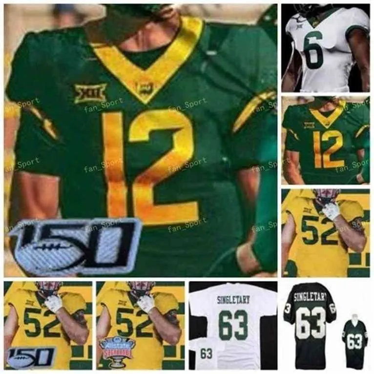 SJ NCAA College Jerseys Baylor Bears 5 Jalen Hurd 10 Rebort Griffin III 12 SJ SH GORDON 63 Mike Singletary Custom Football Stitched