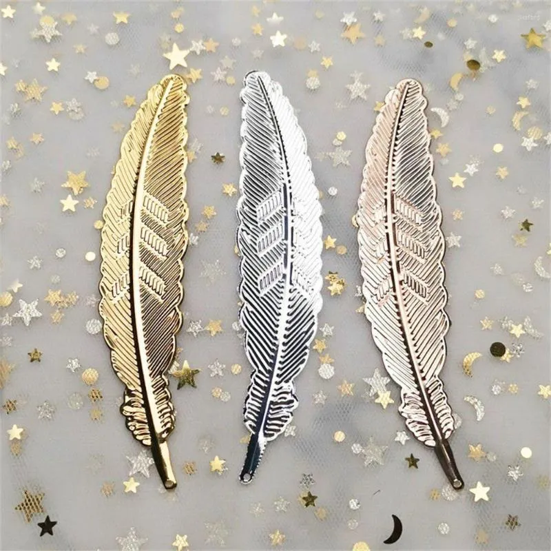 Gifts For Kids Gold Silver Plated Page Markers Retro Metal Feather Bookmark Book Darts Students Stationery