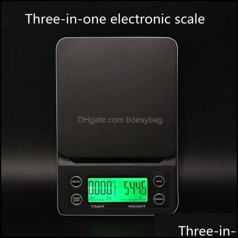 3kg/0.1g 5kg/0.1g coffee scale with timer portable electronic digital kitchen high precision lcd s 210615