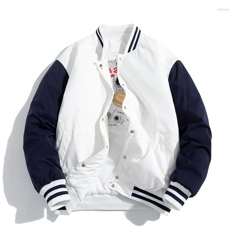 Men's Winter Varsity Jacket: Streetwear Basketball Fashion Casual Thick  Parka Korean Patchwork Couple Coat