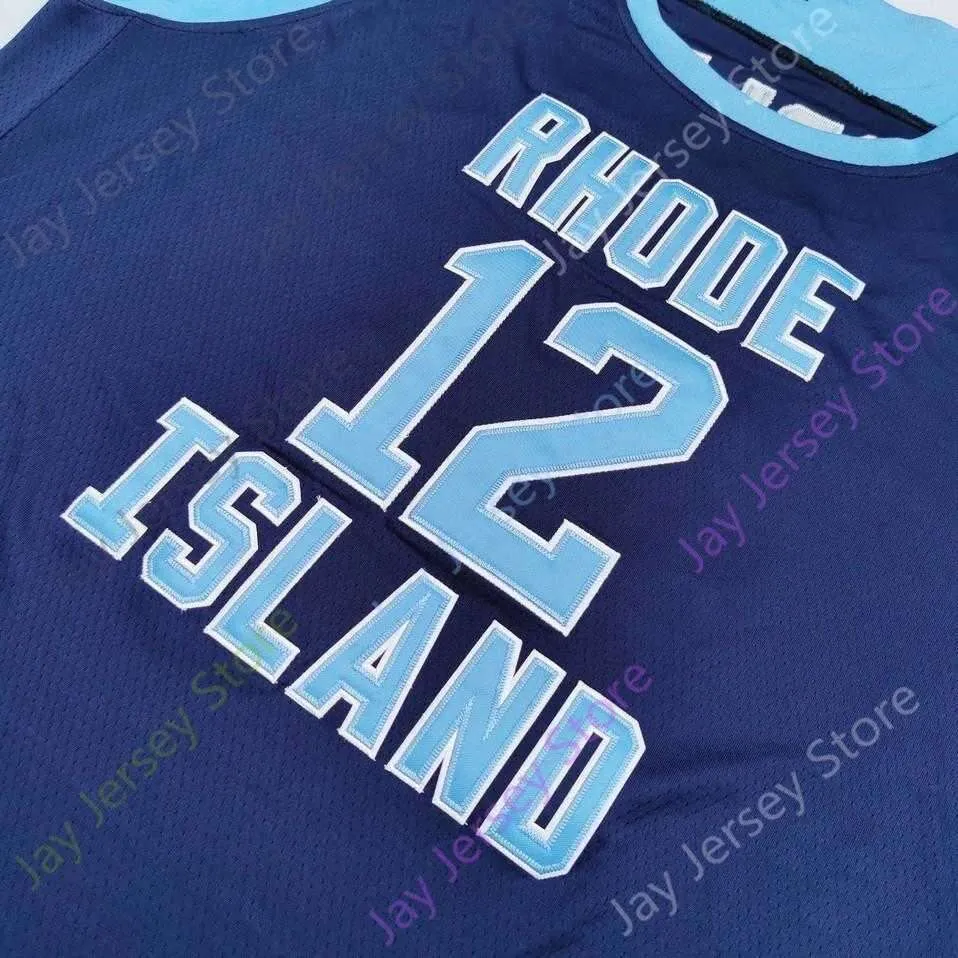 2020 New NCAA Rhode Island Jerseys 12 Cuttino Mobley College Basketball Jersey Navy Size Youth Adult All Stitched