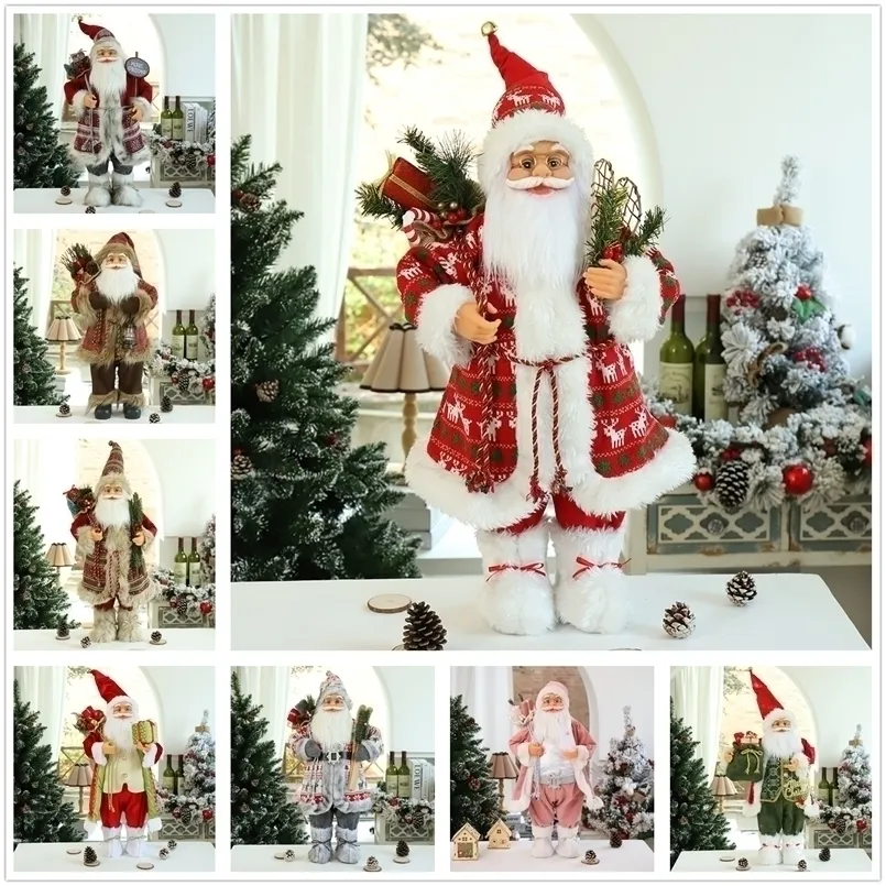 Decorazioni natalizie 40 Style Doll 30CM Babbo Natale Alce Pupazzo di neve Anno 2023 Buon per ornamenti domestici Natal Navidad 220922