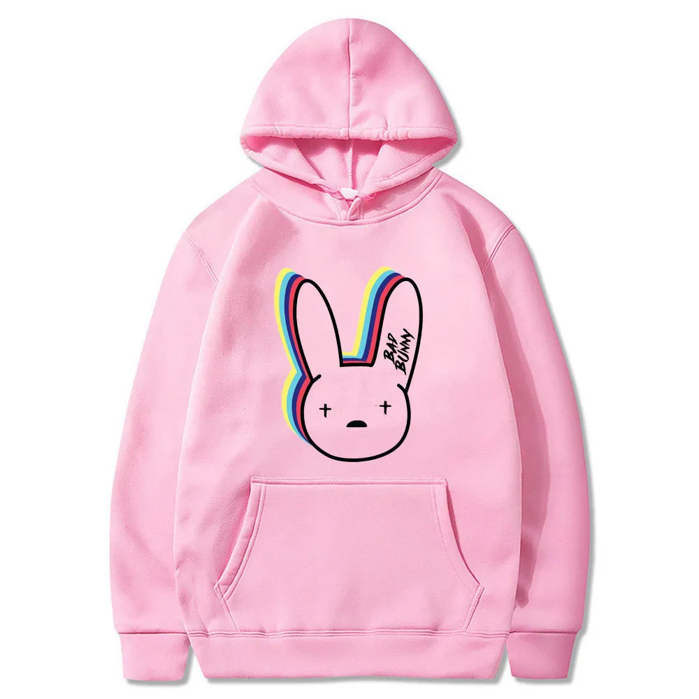 Hoodies dos homens Moletons superiores Coisas Bad Bunny Engraçado Roupas Coreanas Casual Pulôver Harajuku Homens Mulheres Com Capuz Com Capuz Hip Hop Hoodie Masculino LBN1