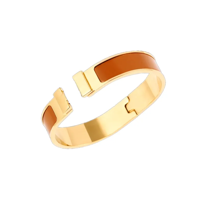 Bracciale rigido da uomo di buona marca, bracciale di lusso, acciaio inossidabile, fibbia in oro placcato da uomo, misura 17/19, per uomo e donna, designer di gioielli