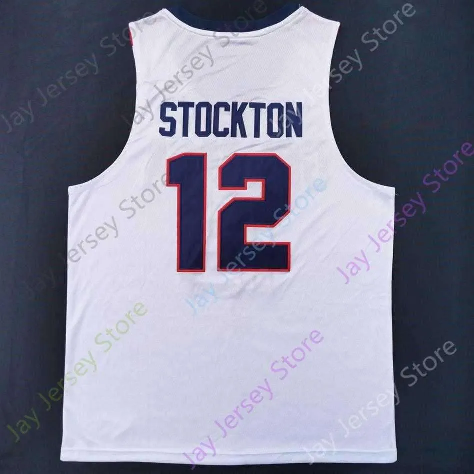 2021 Final Four New NCAA College Gonzaga Bulldogs Jerseys 12 John Stockton Basketball Jersey Size Youth Adult All Stitched