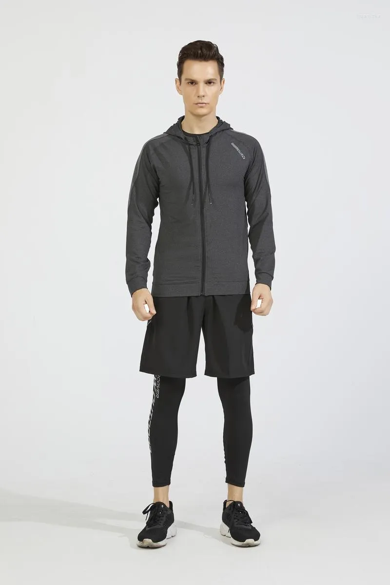 Hommes Hoodies Hommes Gym Sport Courir Entraînement Fitness Élastique Musculation Sweat Sportswear À Capuche Veste