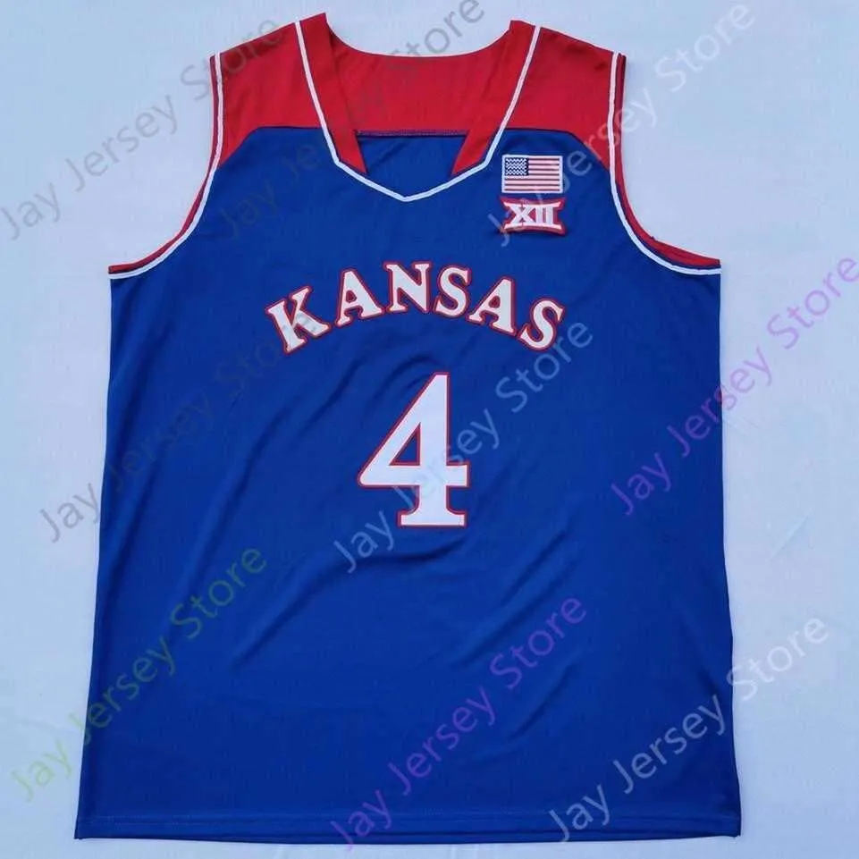 2020 New NCAA Kansas Jayhawks Jerseys 4 Graham College Basketball Jersey Blue Size Youth Adult All Stitched