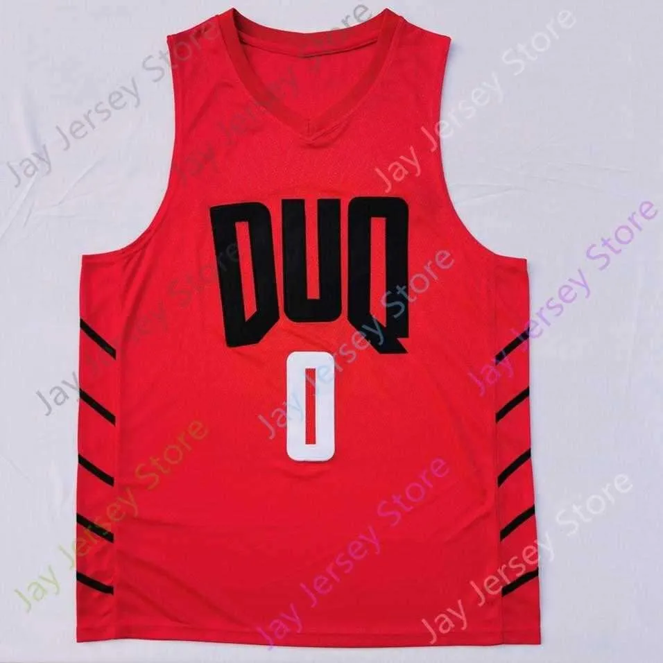 2020 New NCAA College DUQ Duquesne Dukes Jerseys 0 Tavian Dunn-Martin Basketball Jersey Red Size Youth Adult All Stitched