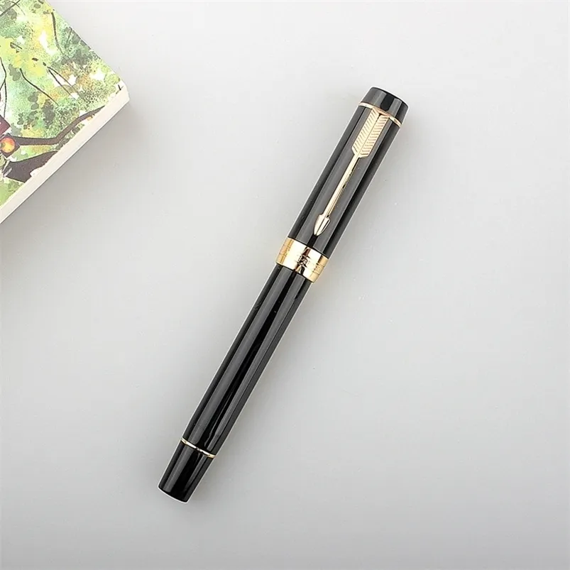 Canetas -fonte Jinhao 100 Centennial Black Resina Black Fountain Pen effmbent Pen com converter tinta caneta de caneta de negócios escolar caneta 220923