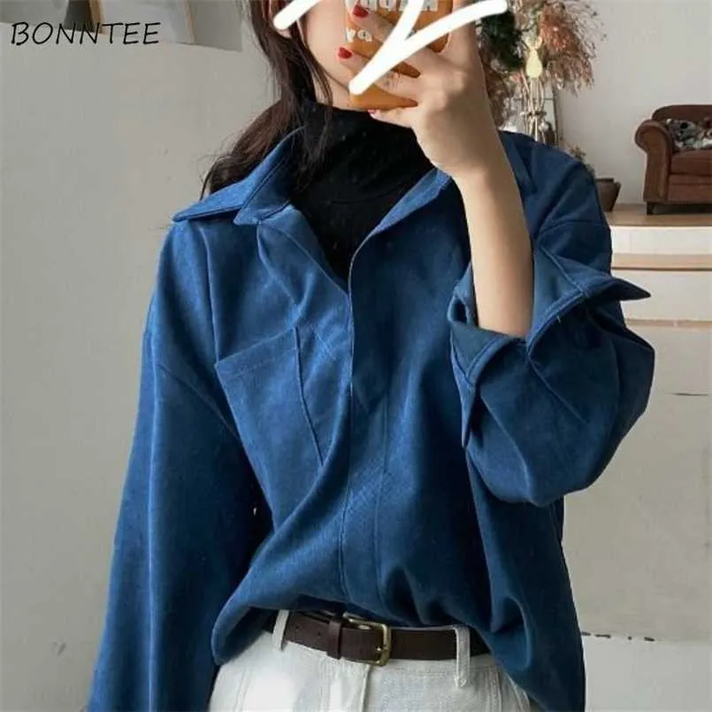 Blouses pour femmes Chemises Blouse femmes Chic manches solitaires automne élégant bureau montre de sport mode coréenne Simple Allmatch femme vêtements chemises Ins 220923