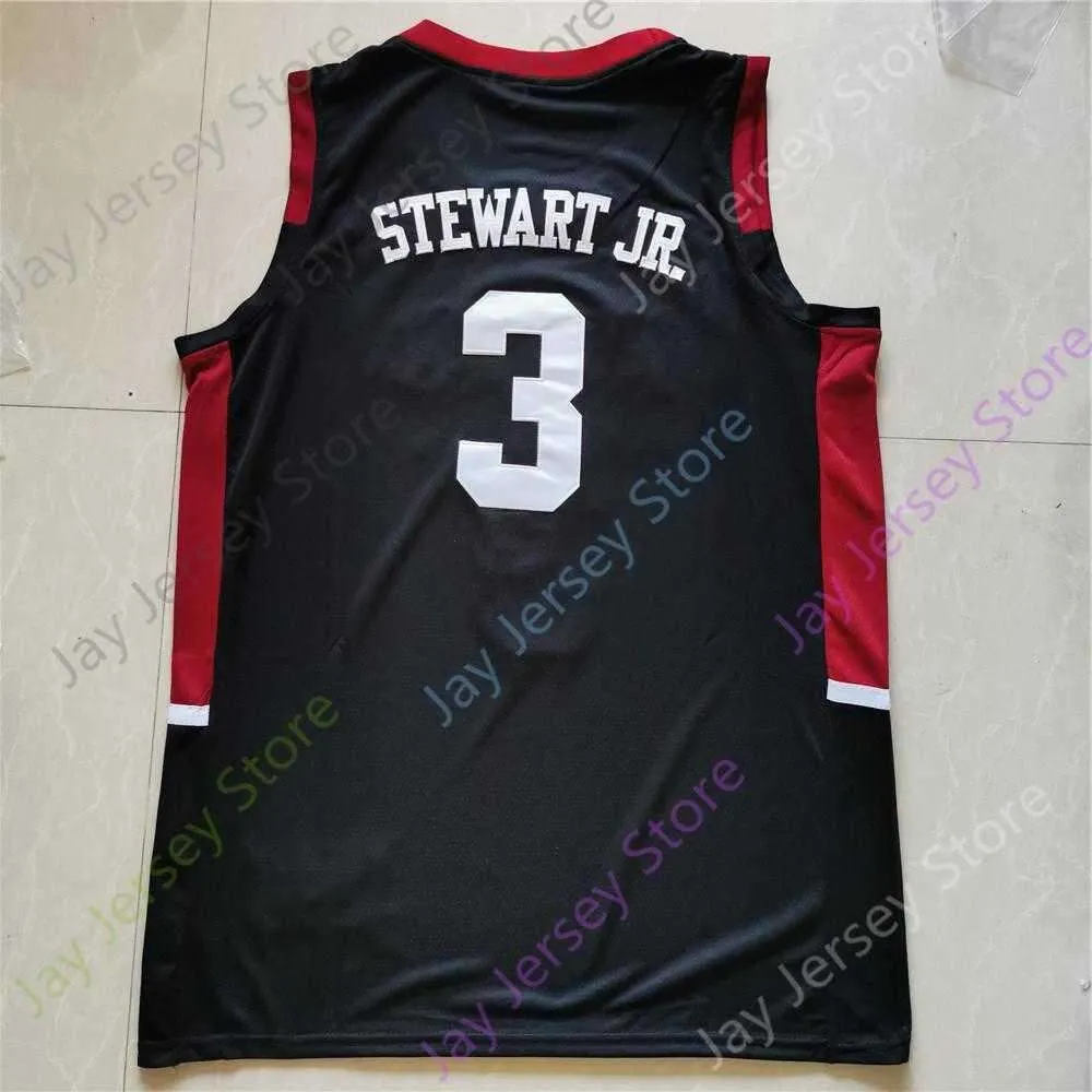 2021 New NCAA College Mississippi State Bulldogs Basketball Jersey 3 D.J. Stewart Jr. Size S-3XL Black White