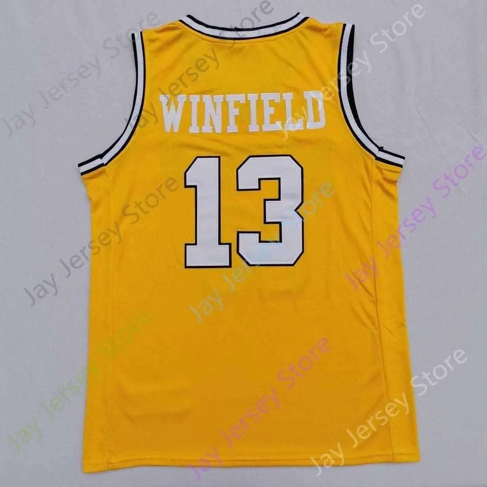2020 New NCAA Missouri Tigers Jerseys 13 Winfield College Basketball Jersey Yellow Size Youth Adult All Stitched